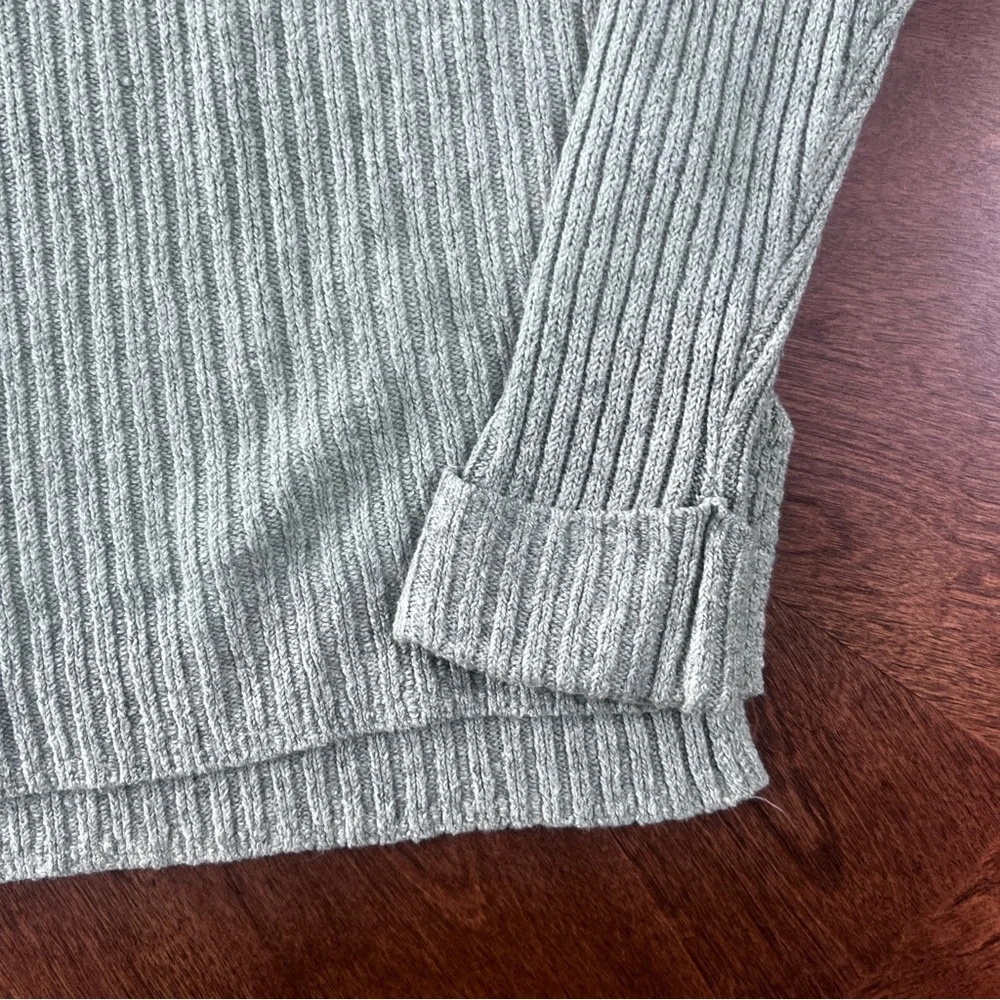 Green Mock Neck Knit Sweater